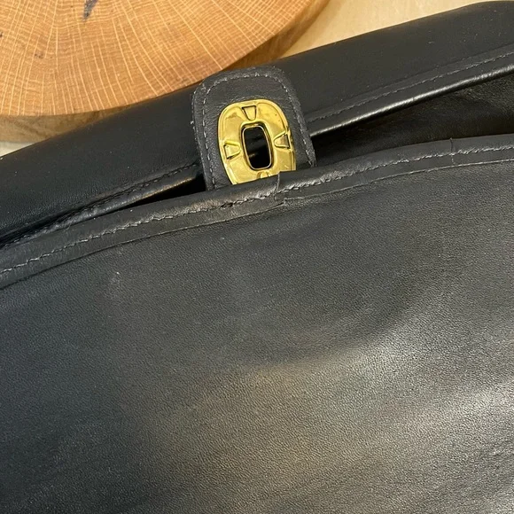 Vintage Coach Court Top Handle Bag 5285 Black USA Turnlock Full Grain Leather - Picture 14 of 16